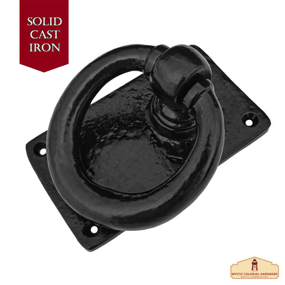 Black Powder Coated Large Ring Front Door Artisan Made Antique Knocker