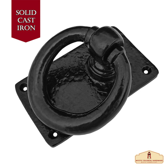 Black Powder Coated Large Ring Front Door Artisan Made Antique Knocker