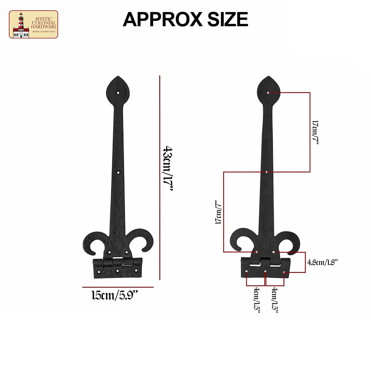 Cast Iron Door Hinge – Rustic Medieval Style Hardware