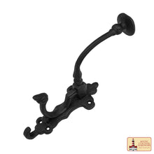 Load image into Gallery viewer, Rustic Cast Iron Wall Hooks : Ideal for Victorian, Colonial, Retro, Steampunk, Gothic, and Baroque Settings (19.4x5.3) cm
