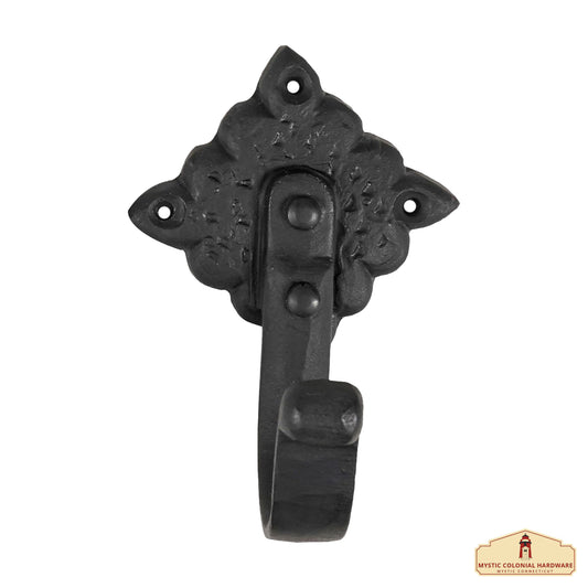 Rustic Forged Iron Wall Hooks, Heavy Duty Retro Utility Hooks for Hanging Coat, Bag, Towel, Robe, Hat and More, Black