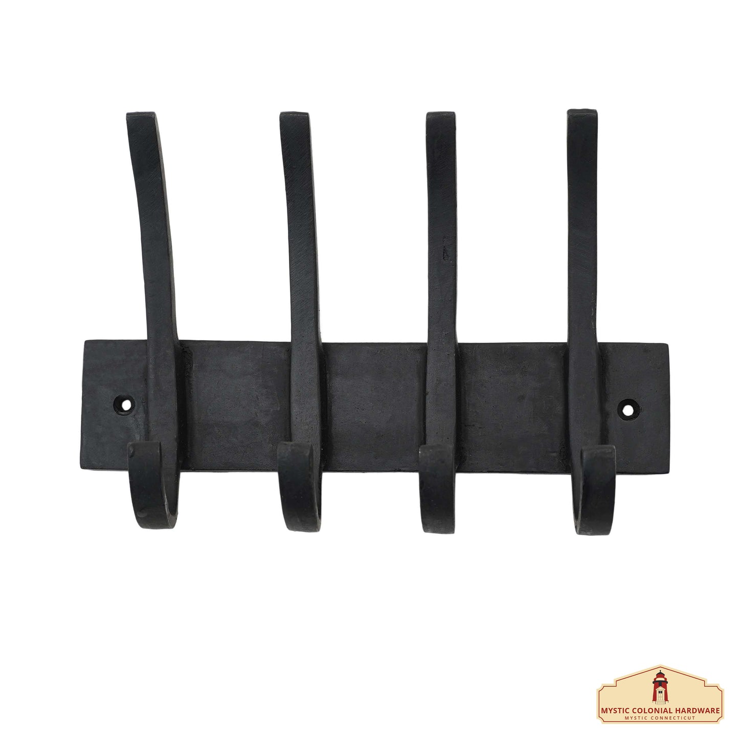 Rustic Hand Forged Iron Wall Hooks Set of 4: Ideal for Victorian, Colonial, Retro, Steampunk, Gothic, and Baroque Settings (21.3x14.5) cm