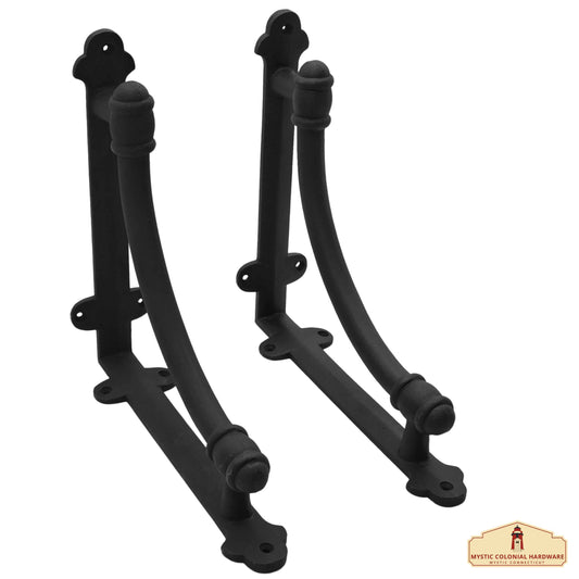 13" X 9.5" Shelf Brackets Pair - Set of 2 Pcs Solid Forged Iron Victorian, Colonial, Retro, Steampunck, Gothic, Baroque Medieval