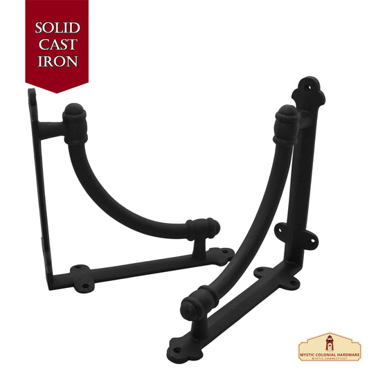 13" X 9.5" Shelf Brackets Pair - Set of 2 Pcs Solid Forged Iron Victorian, Colonial, Retro, Steampunck, Gothic, Baroque Medieval