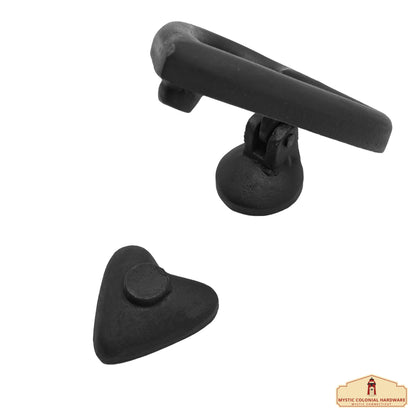 Black Heart Door Knocker for Front Door 4.5 X 4 Inch Solid Forged Iron Victorian Colonial Black