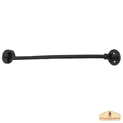 Black Wrought Iron Cabin Hook Eye 12.5" Long Large Decorative Privacy Hook Latches for Cabinet Window Kitchen Sliding Or Barn Doors