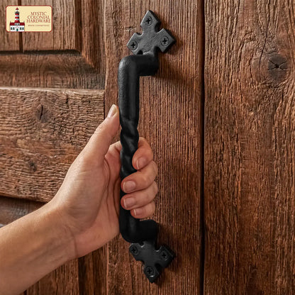Twisted Cast Iron Barn Door Pull