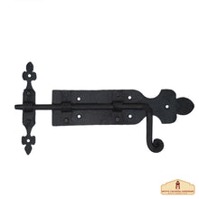 Load image into Gallery viewer, Iron Gate Latch Black Flip Latches, Heavy Duty Cast Iron Drop Latch, for Old Farm Barn Shed Cabinet Shutter Antique Privacy Door Hardware Replacement
