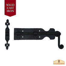 Load image into Gallery viewer, Iron Gate Latch Black Flip Latches, Heavy Duty Cast Iron Drop Latch, for Old Farm Barn Shed Cabinet Shutter Antique Privacy Door Hardware Replacement
