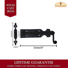 Load image into Gallery viewer, Iron Gate Latch Black Flip Latches, Heavy Duty Cast Iron Drop Latch, for Old Farm Barn Shed Cabinet Shutter Antique Privacy Door Hardware Replacement
