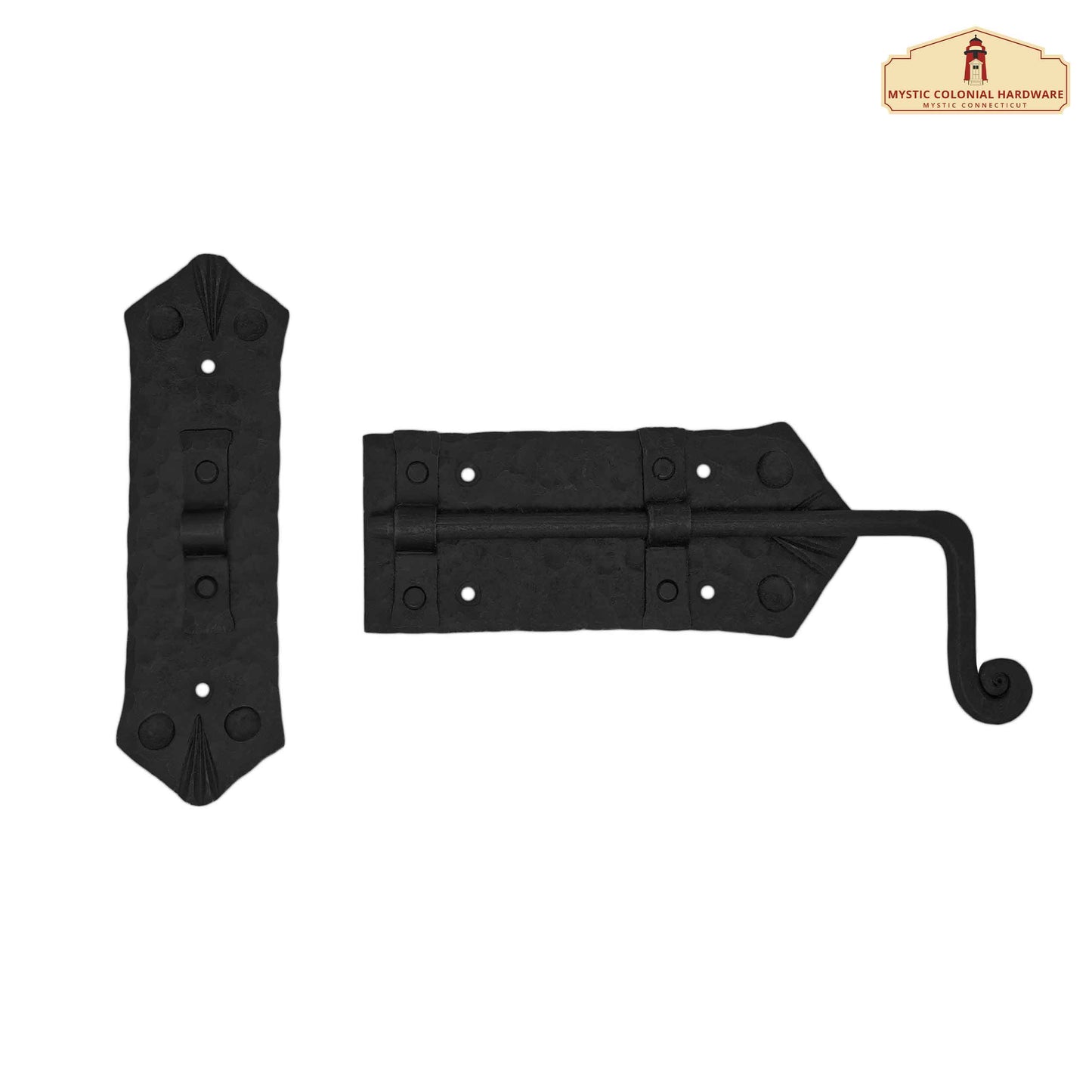 Iron Gate Latch Black Flip Latches, Heavy Duty Cast Iron Drop Latch, for Old Farm Barn Shed Cabinet Shutter Antique Privacy Door Hardware