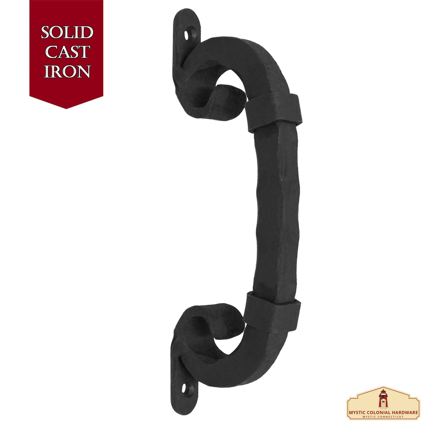 Medieval Style Castle Door Handle: Solid Hand Forged Iron