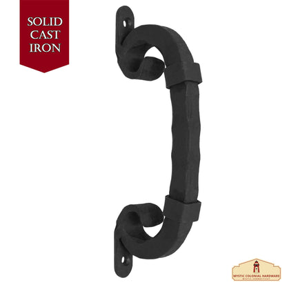 Medieval Style Castle Door Handle: Solid Hand Forged Iron