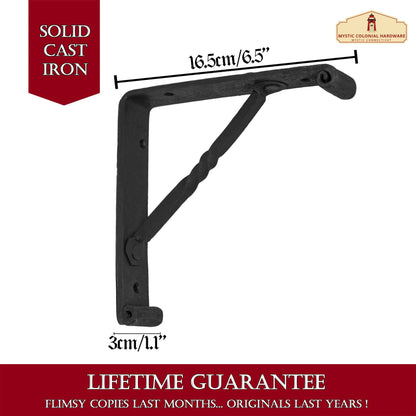Shelf Brackets Pair - Set of 2 Pcs Solid Forged  Iron Victorian, Colonial, Retro, Steampunck, Gothic, Baroque Medieval