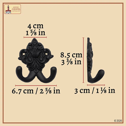 Double Prong Wall Hooks Set of 2