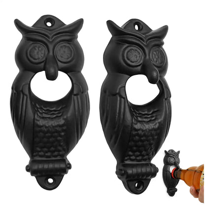 Wall Mount Owl Bottle Opener Set of 2