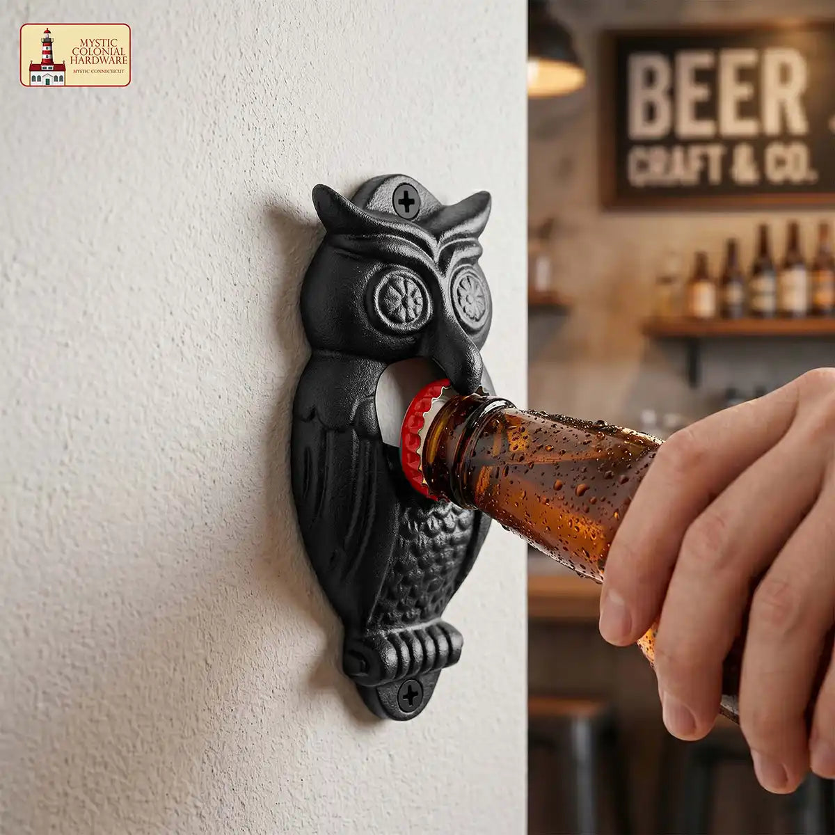 Wall Mount Owl Bottle Opener Set of 2