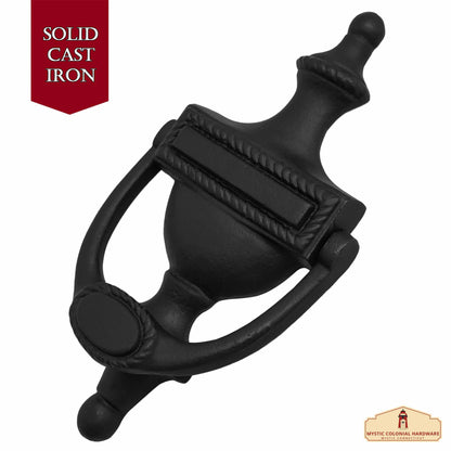 Traditional Cast Iron Victorian Door Knocker: Ideal for Colonial, Retro, Steampunk, Gothic, Baroque, and Medieval Settings, (20.3x10.2) cm