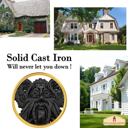 Black Oberon Door Knocker for Front Door 8.2 X 3.9 Inch.Handmade Delightful, Sturdy & Durable at The Fictional World