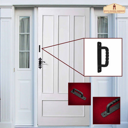 Rustic Hand Forged Door Pull Handle: Ideal for Victorian, Colonial, Retro, Steampunk, Gothic, Baroque, and Medieval Settings, (13x2.4) cm