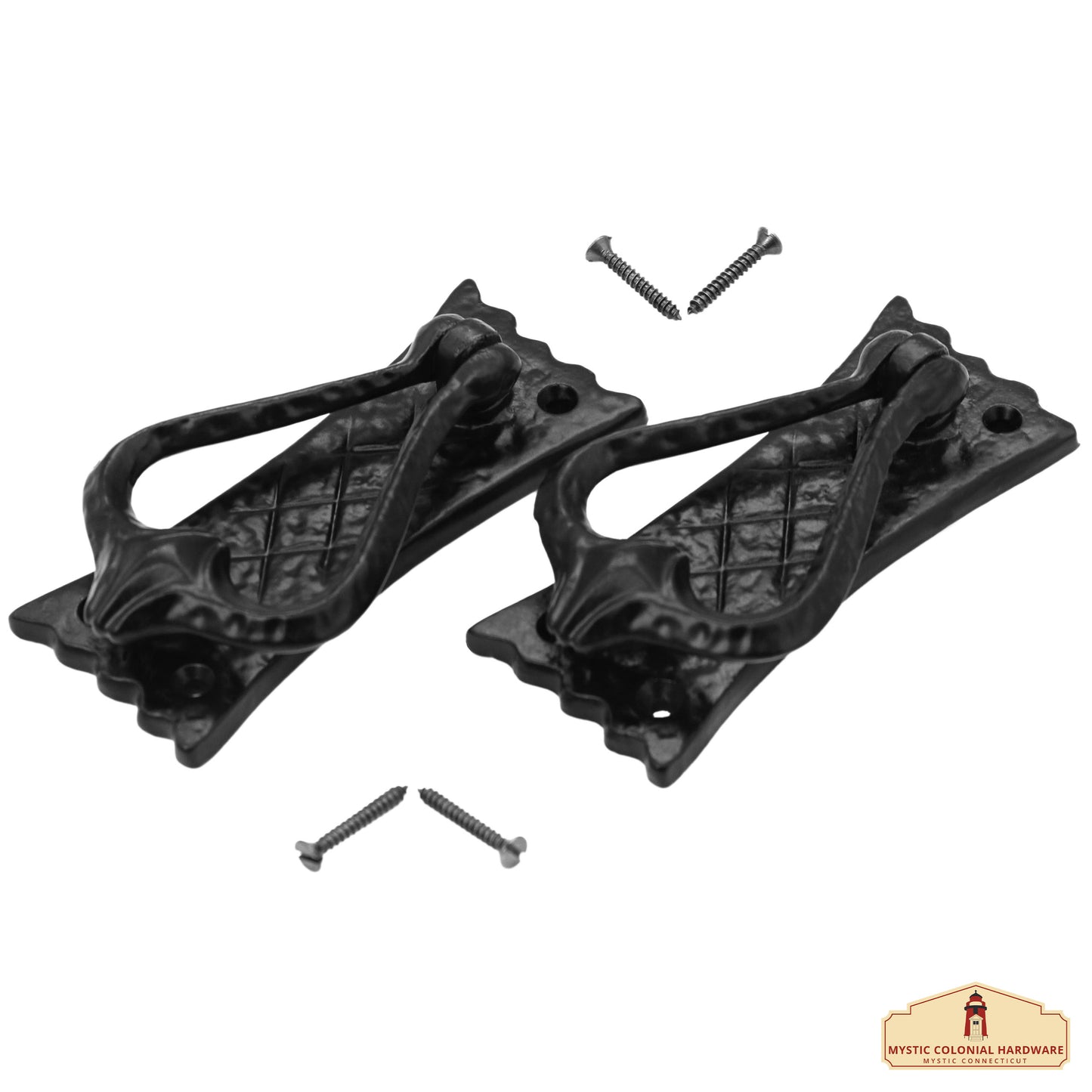 Bedroom Door Knocker Antique Black Ironmongery - True Solid Forged Iron - 4.7 inches