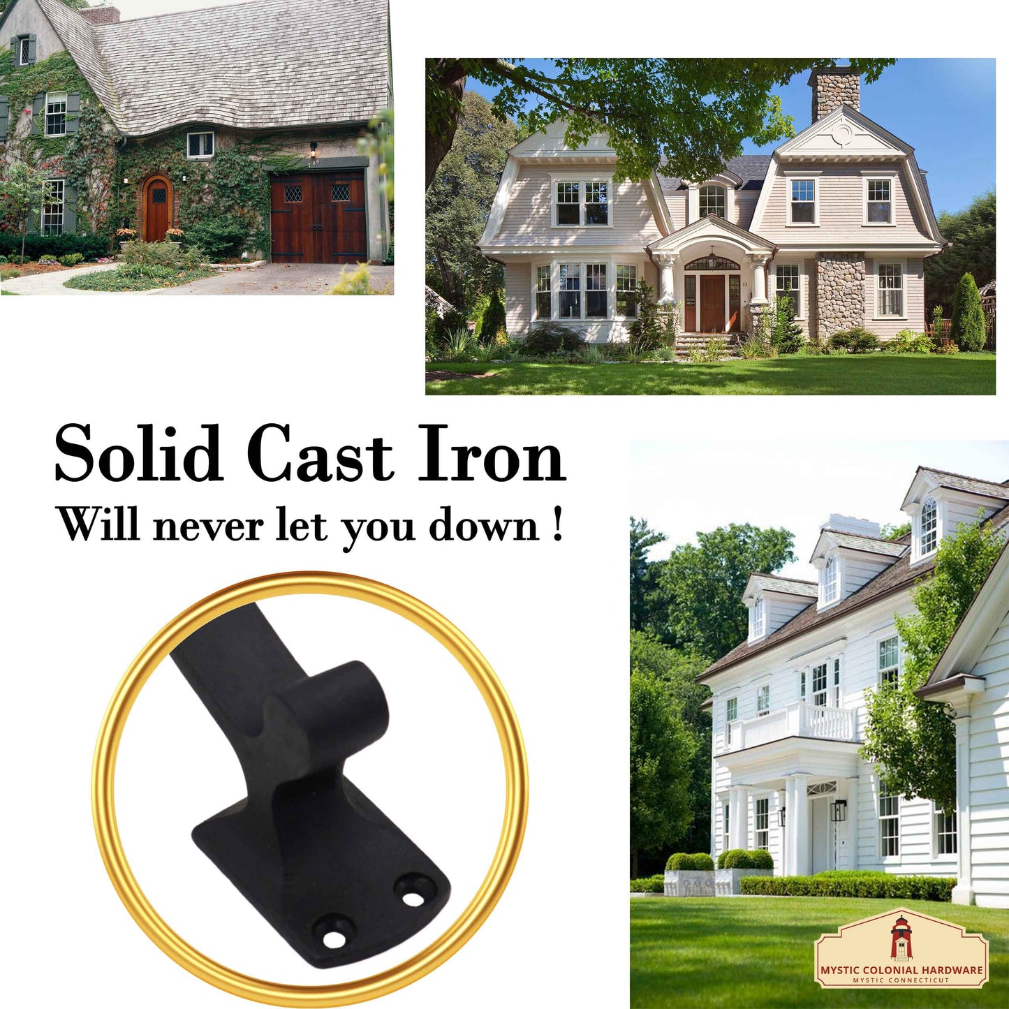 Rustic Twisted Door Handles Set of 2 Cast Iron Door Pulls : Ideal for Gate, Shed Door, Window, Fence, Garag e, (16.5x3.8) cm