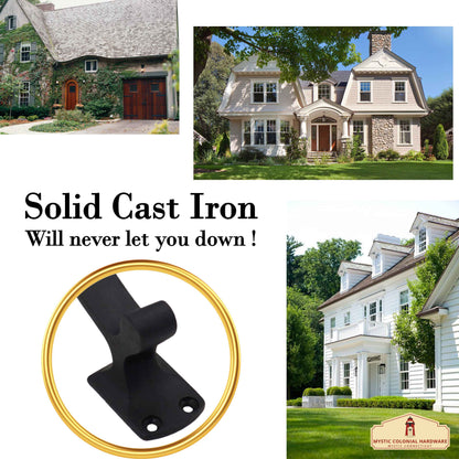 Rustic Twisted Door Handles Set of 2 Cast Iron Door Pulls : Ideal for Gate, Shed Door, Window, Fence, Garag e, (16.5x3.8) cm