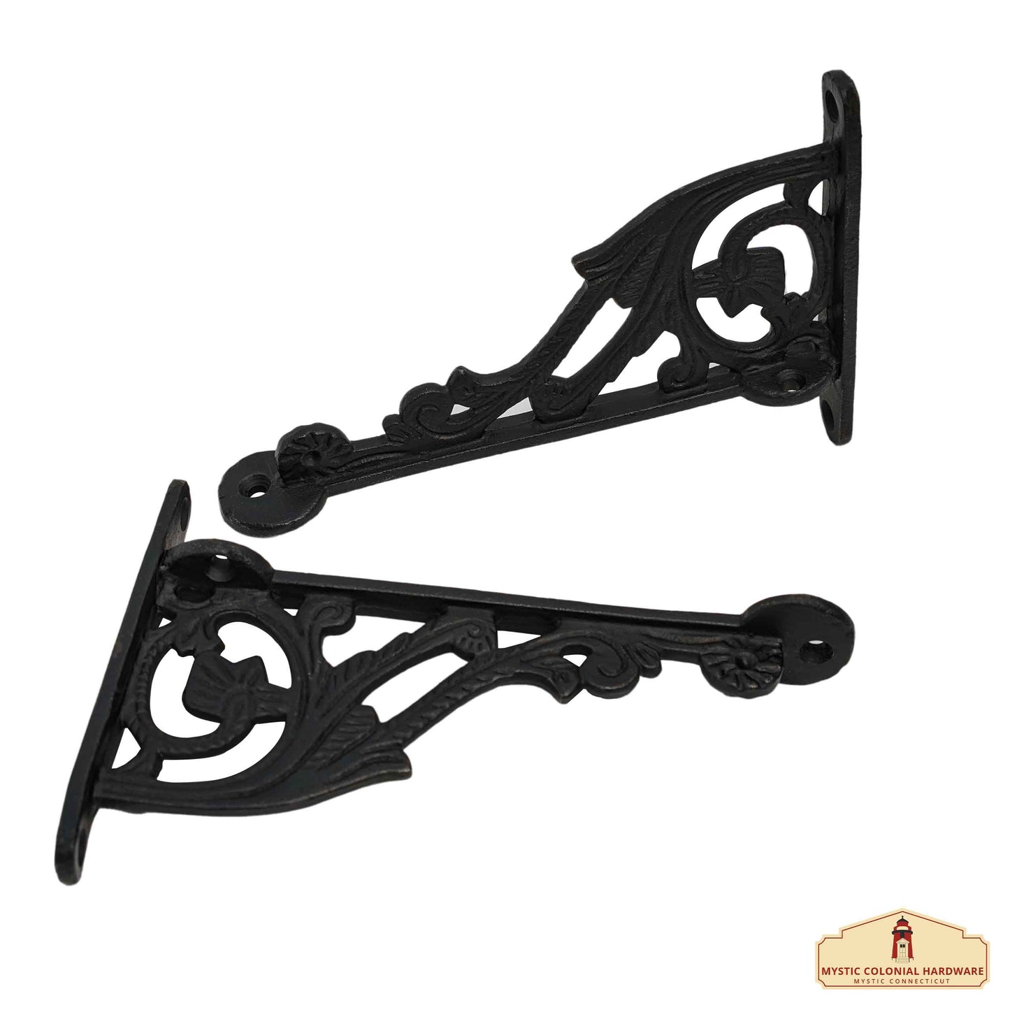 Rustic Cast Iron Shelf Brackets Set of 2 : Ideal for Victorian, Colonial, Retro, Steampunk, Gothic, Baroque , and Medieval Settings (1 5. 5 x 10.6 ) cm