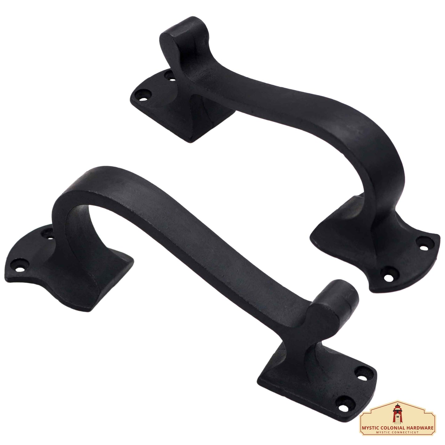 Rustic Twisted Door Handles Set of 2 Cast Iron Door Pulls : Ideal for Gate, Shed Door, Window, Fence, Garag e, (16.5x3.8) cm