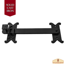 Load image into Gallery viewer, Length: 10 3/4&quot; Iron Gate Latch Black Flip Latches, Heavy Duty Forged Iron Drop Latch, for Old Farm Barn Shed Cabinet Shutter Antique Privacy Door Hardware Replacement
