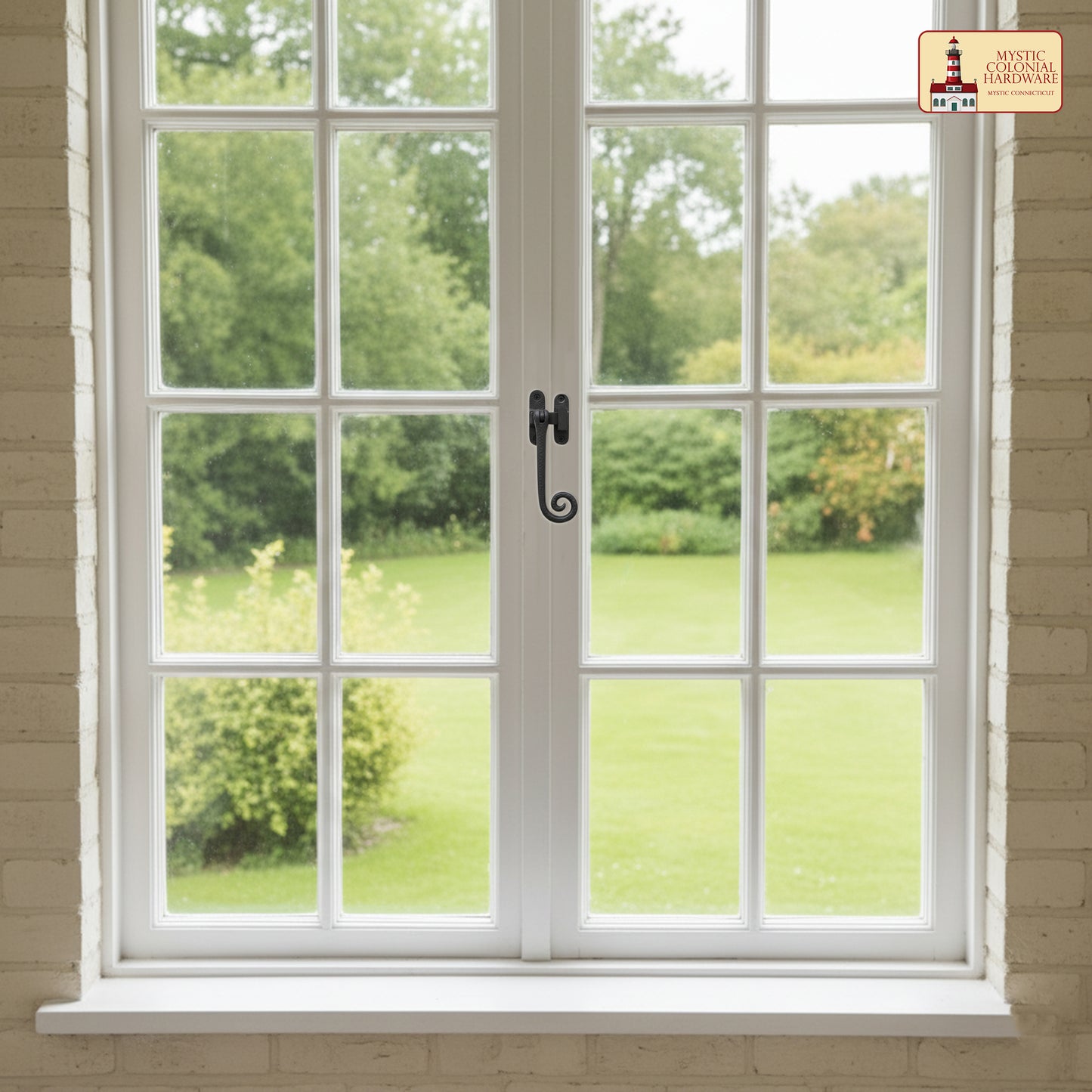 Rustic Cast Iron Curly Reversible Casement Window Door Latch: Ideal for Victorian, Colonial, Retro, Steampunk, Gothic, Baroque, and Medieval Settings, (12.2x6) cm