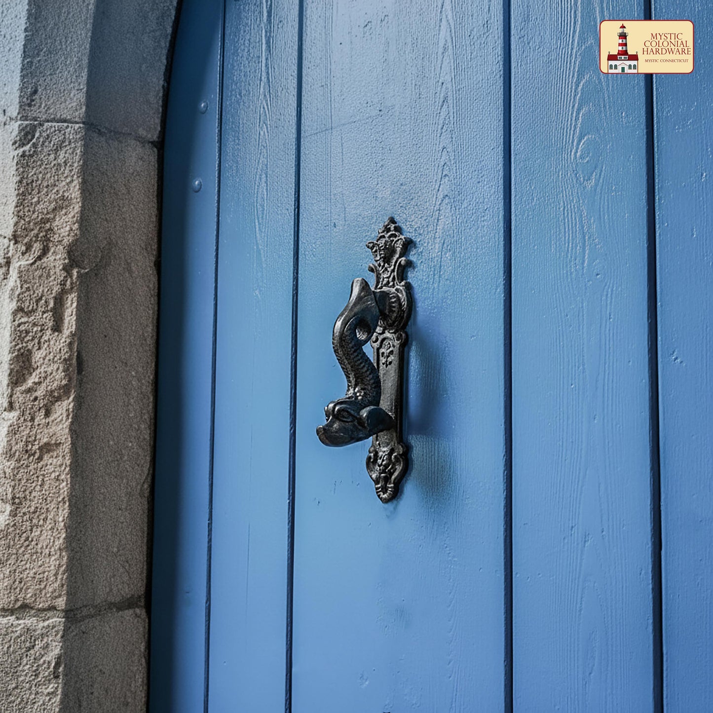 Black Powder Coated Embellished Front Door Artisan Made Antique Knocker