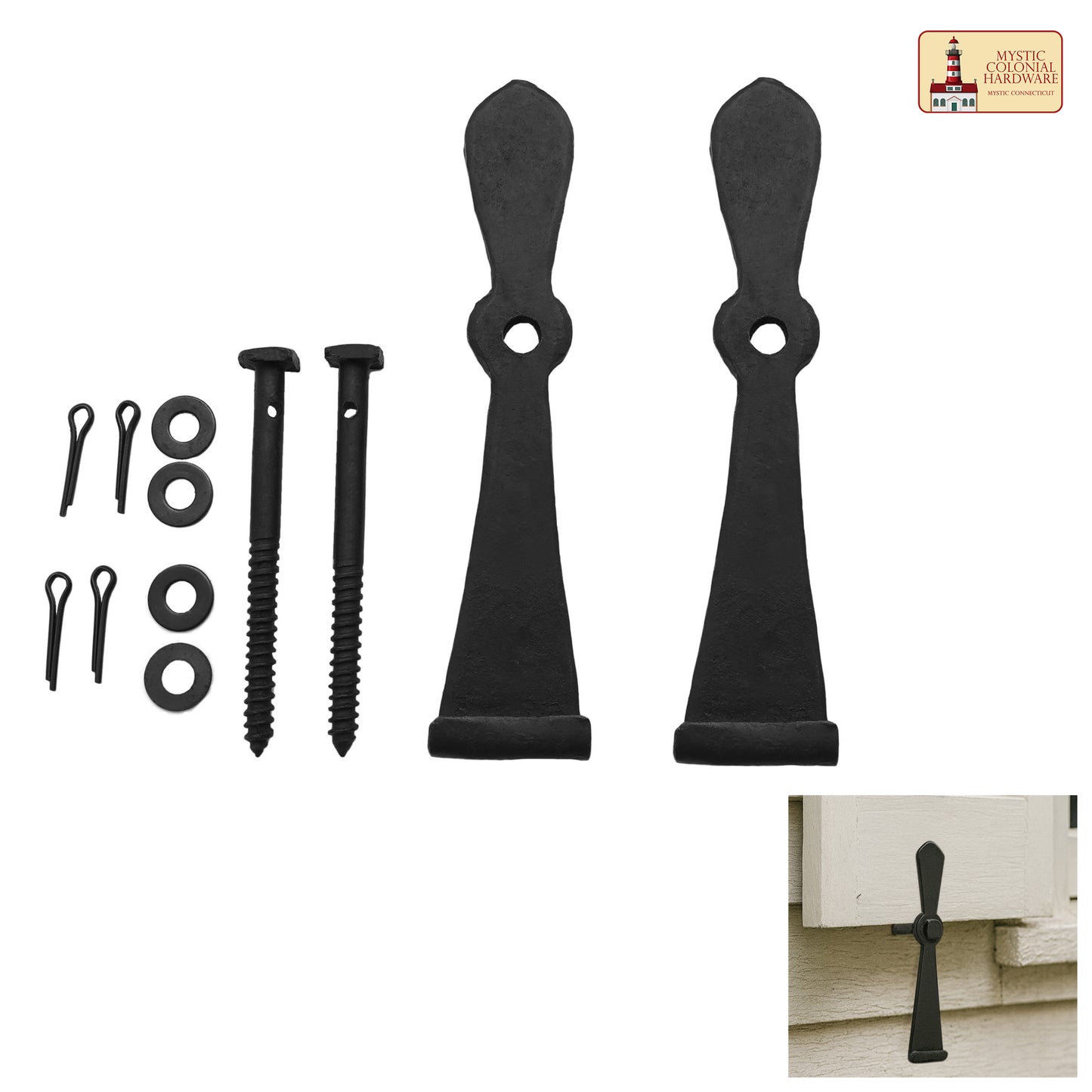 Hand Forged Cast Iron Shutter Dogs Set of 2