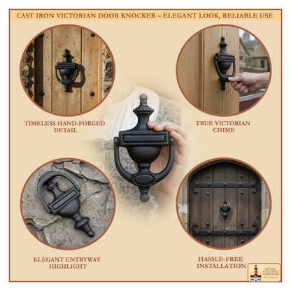 Solid Cast Iron Urn Front Door Knocker