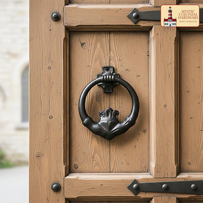 Claddagh Door Knocker Solid Forged Iron Victorian, Colonial, Retro, Steampunk, Gothic, Baroque Medieval