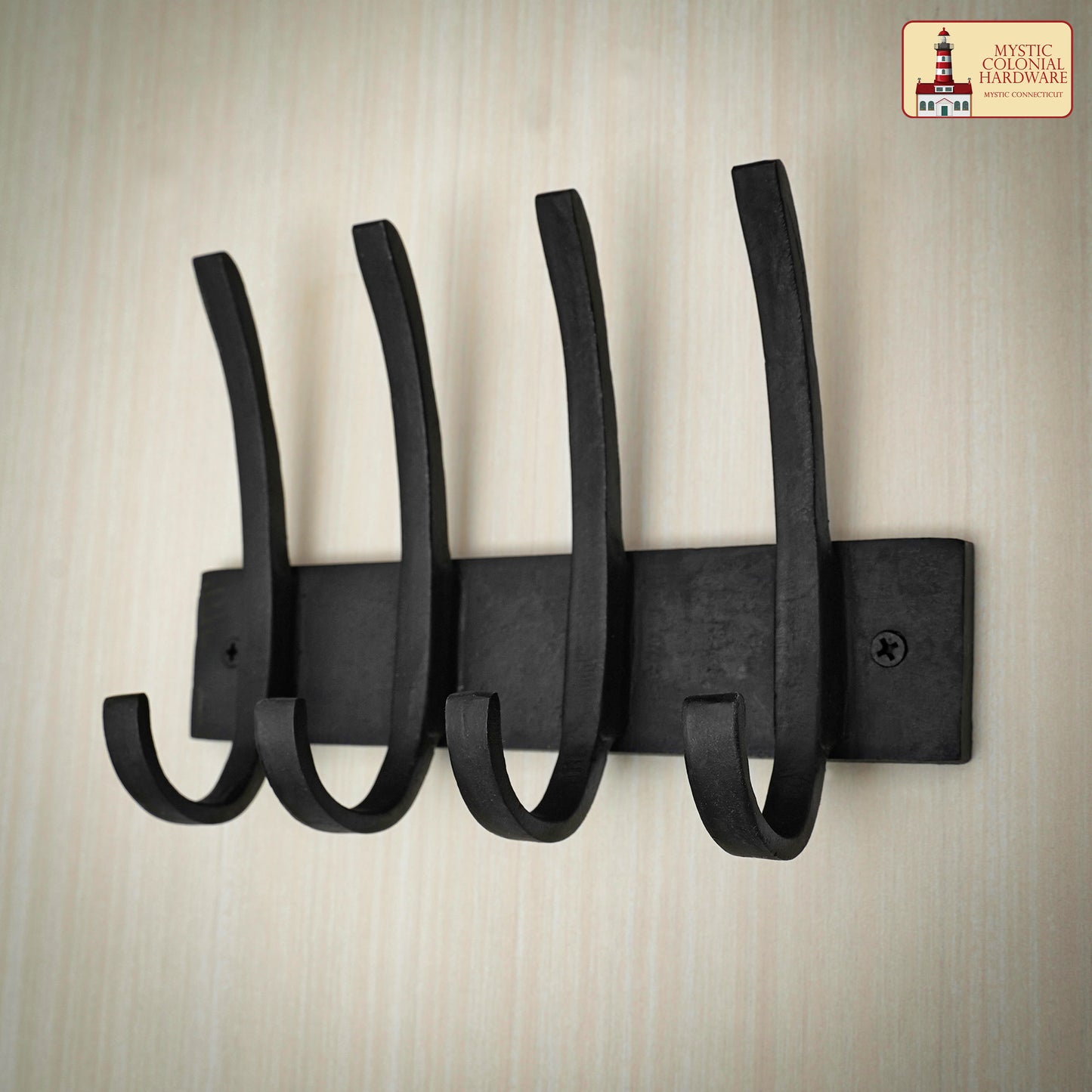 Hand Forged Iron Coat Rack with Hooks