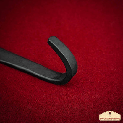 Rustic Hand Forged Iron Wall Mounting Hooks: Ideal for Victorian, Colonial, Retro, Steampunk, Gothic, Baroque, and Medieval Settings, (12.6x2.4) cm