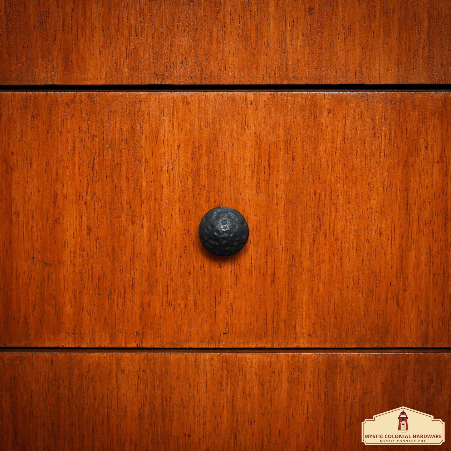 Hand Forged Iron Square Knob - 1 1/4 Inch Diameter (4-Set)