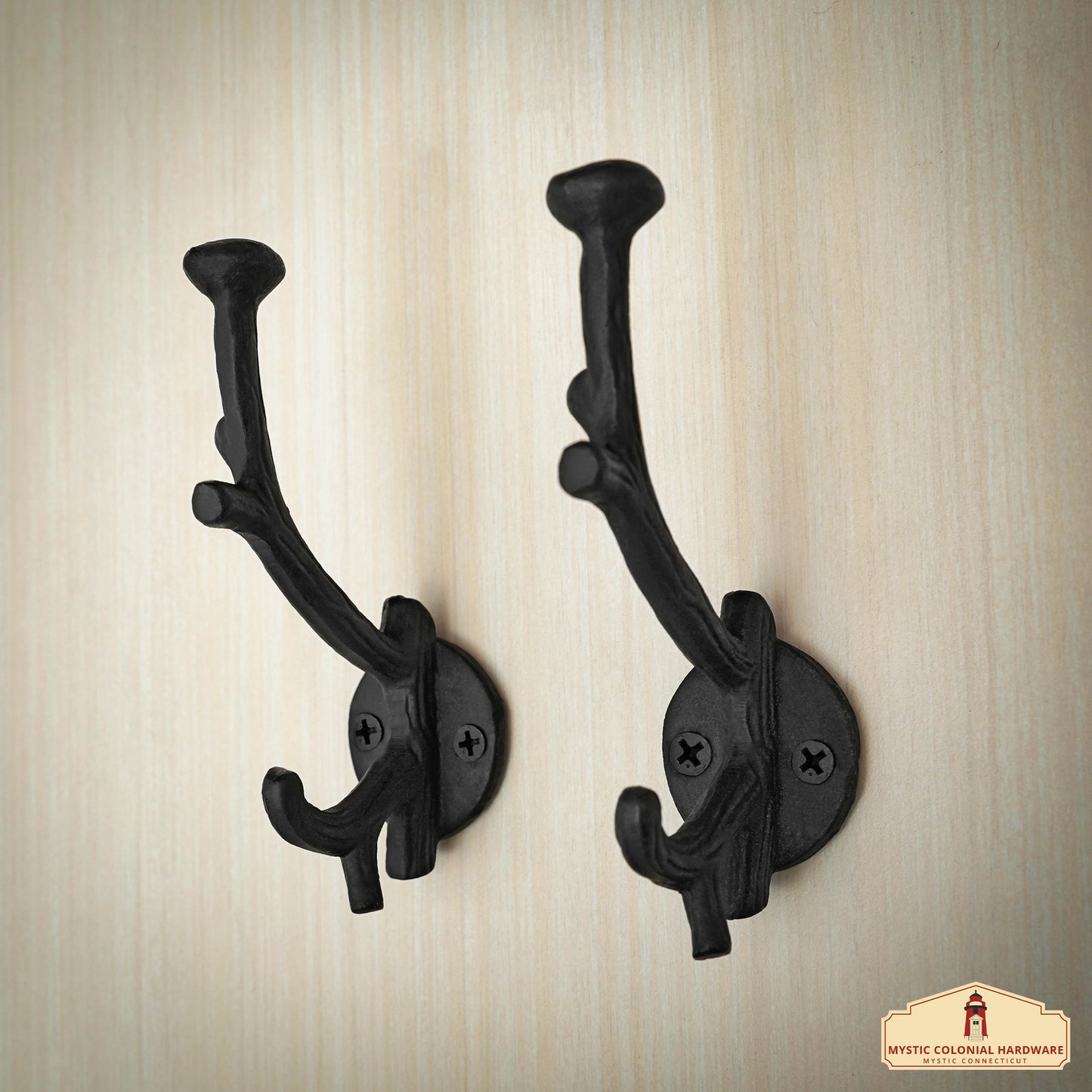 Rustic Cast Iron Wall Hooks Set of 2 : Ideal for Victorian, Colonial, Retro, Steampunk, Gothic, and Baroque Settings (1 2 x 3.8 ) cm