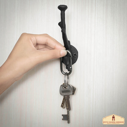 Rustic Cast Iron Wall Hooks Set of 2 : Ideal for Victorian, Colonial, Retro, Steampunk, Gothic, and Baroque Settings (1 2 x 3.8 ) cm