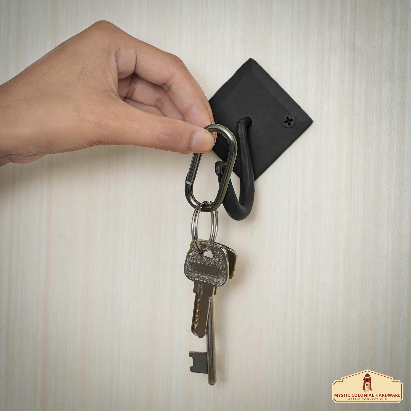 Rustic Hand Forged Iron Wall Hook with Two Hangers: Ideal for Victorian, Colonial, Retro, Steampunk, Gothic, and Baroque Settings 9.1 cm