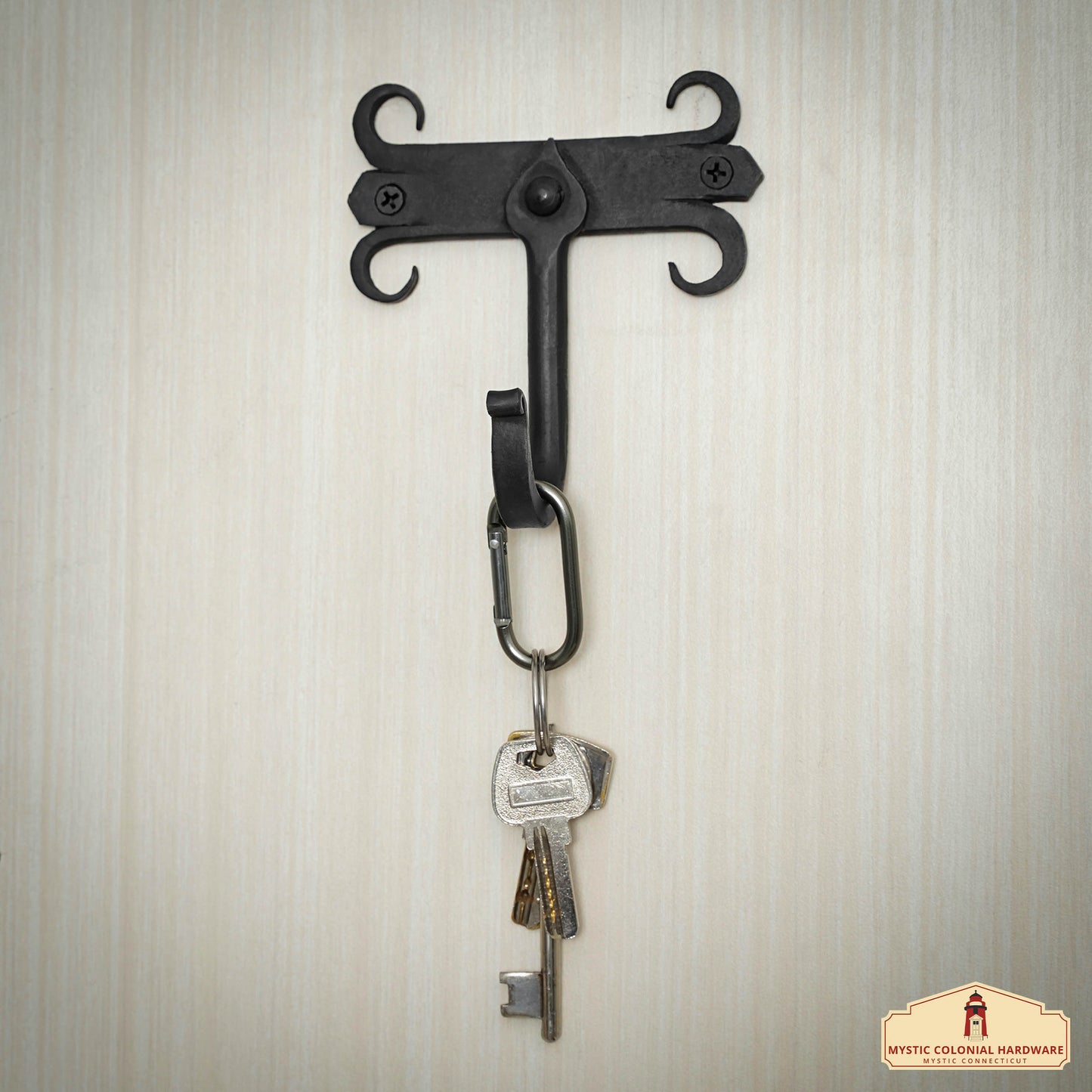 Rustic Hand Forged Iron Wall Hooks Set of 2: Ideal for Victorian, Colonial, Retro, Steampunk, Gothic, and Baroque Settings (11x12) cm