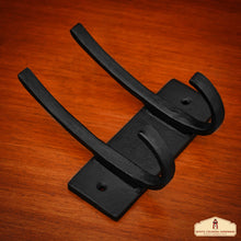 Load image into Gallery viewer, Rustic Forged Iron Wall Hooks, Heavy Duty Retro Utility Hooks for Hanging Coat, Bag, Towel, Robe, Hat and More : Black
