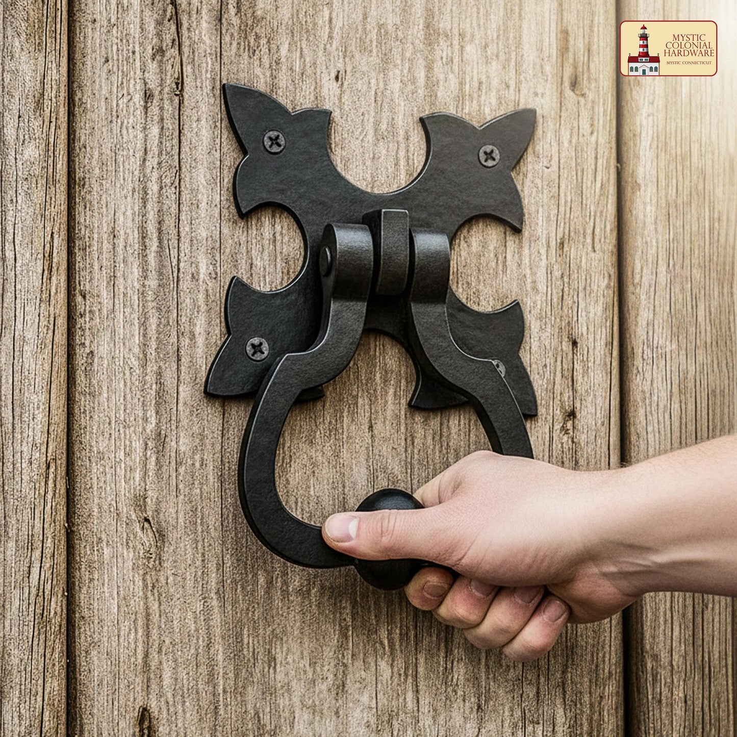 Gothic Iron Made Forged Door Knocker, Black, Old Medieval Look