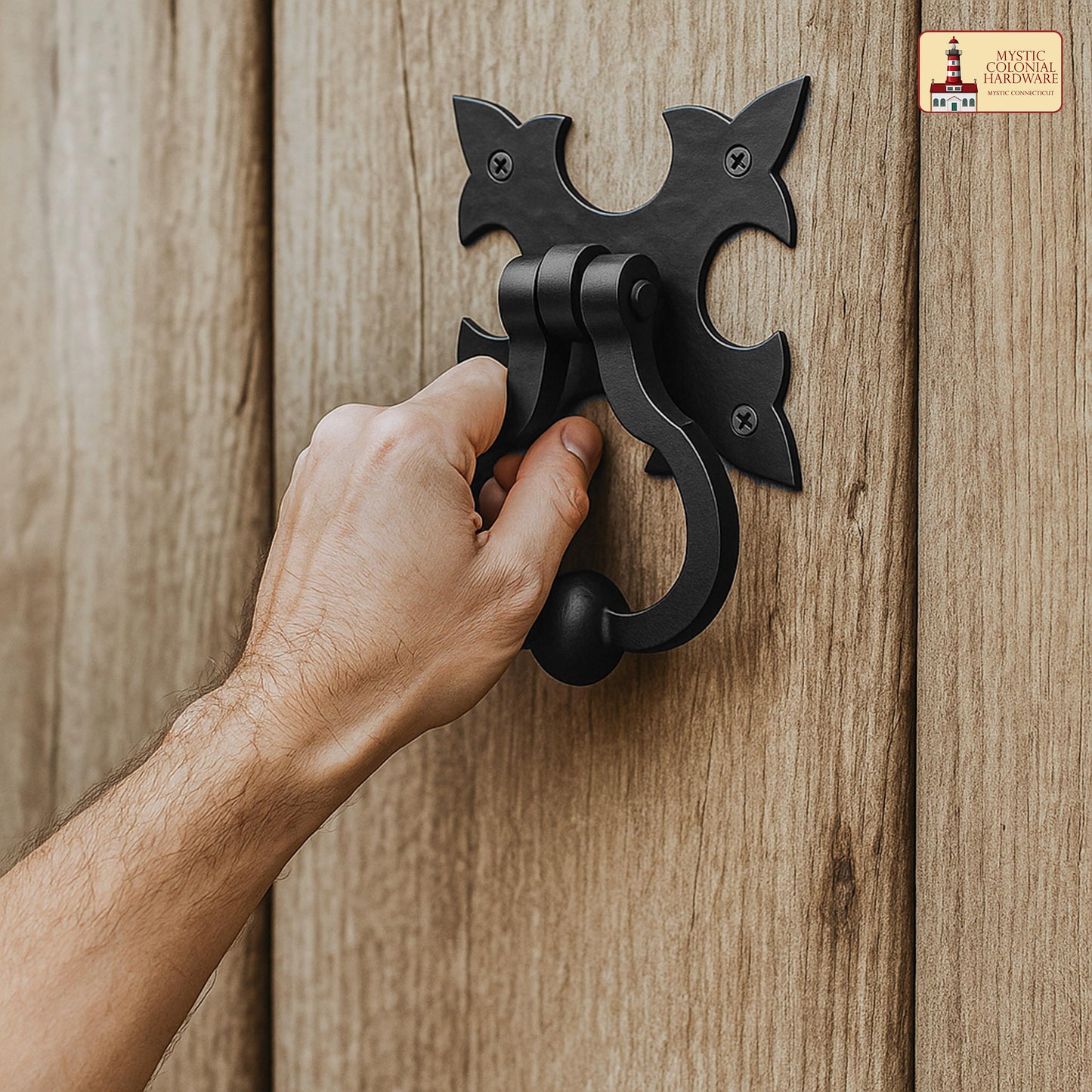 Gothic Iron Made Forged Door Knocker, Black, Old Medieval Look