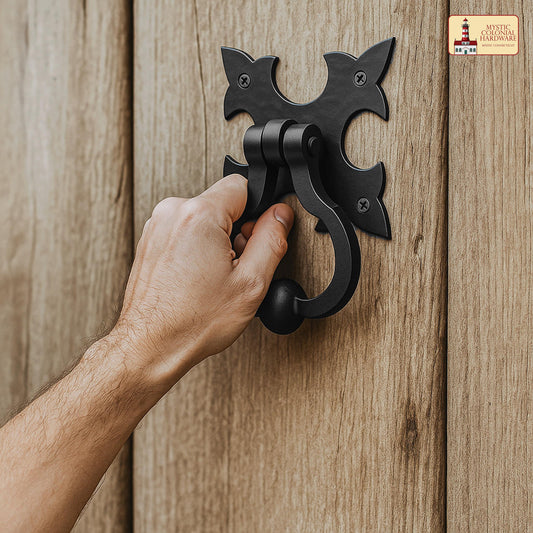 Gothic Iron Made Forged Door Knocker, Black, Old Medieval Look