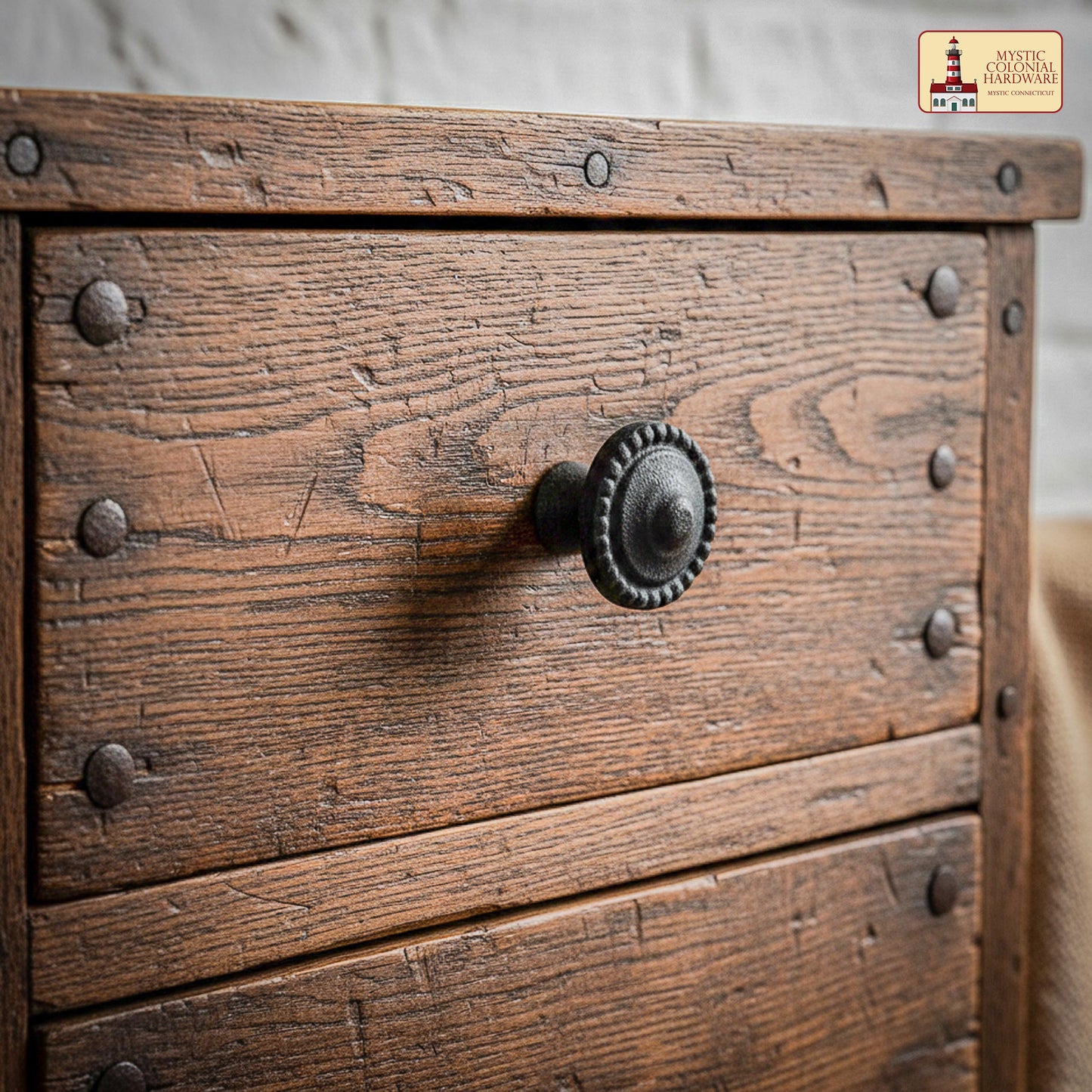 Hand Forged Iron Cabinet Knob Pull Antique Rustic Knobs for Kitchen Cabinet Drawer Pull Handles with Hardware: Pack of 4