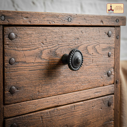 Hand Forged Iron Cabinet Knob Pull Antique Rustic Knobs for Kitchen Cabinet Drawer Pull Handles with Hardware: Pack of 4