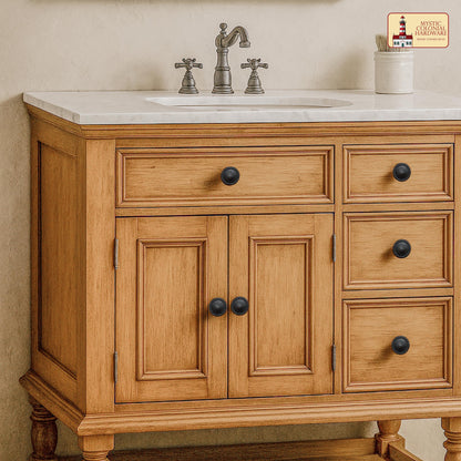 Hand Forged Iron Cabinet Knob Pull Antique Rustic Knobs for Kitchen Cabinet Drawer Pull Handles with Hardware: Pack of 4