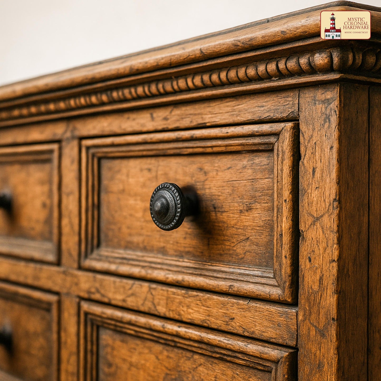 Hand Forged Iron Cabinet Knob Pull Antique Rustic Knobs for Kitchen Cabinet Drawer Pull Handles with Hardware: Pack of 4